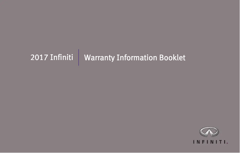 Page n°1 - Informations de garantie Infiniti Q60 Coupe (2017)