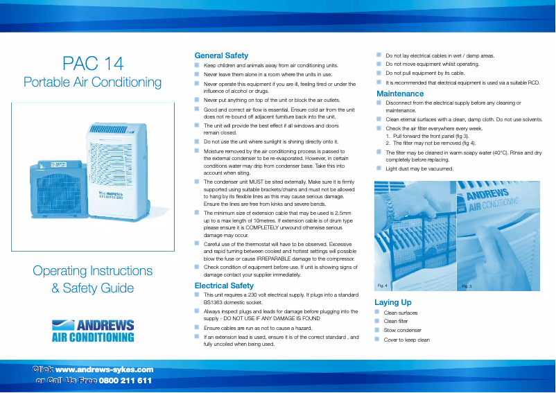 Page 1 de la notice Manuel utilisateur Andrews PAC 14