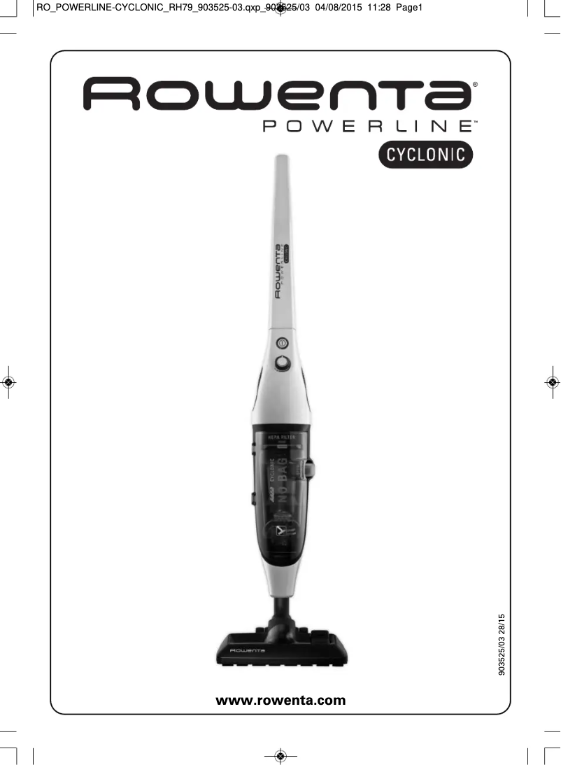 Page n°1 - Manuel utilisateur Rowenta RH7955WE