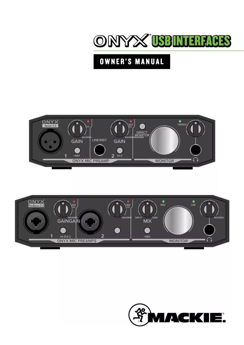 Página 1 del manual Manual de instrucciones Mackie Onyx Artist 1x2