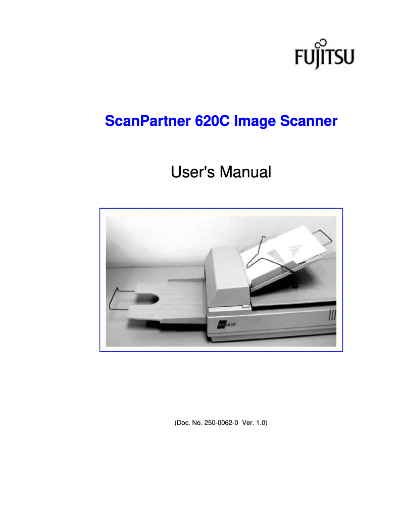 Page n°1 - Manuel utilisateur Fujitsu ScanPartner 620C