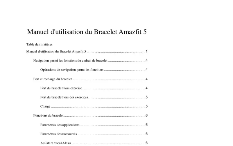 Page 1 de la notice Manuel utilisateur Amazfit Band 5