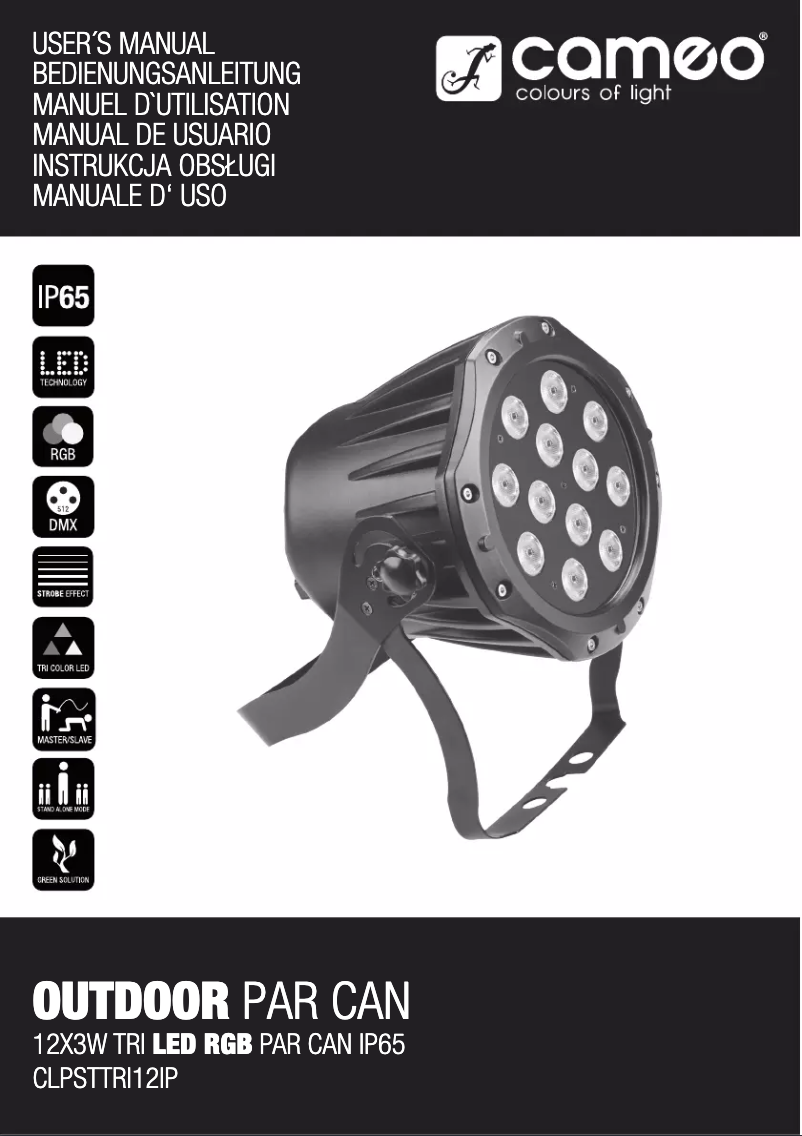 Page n°1 - Manuel utilisateur Cameo STUDIO PAR TRI 12 IP
