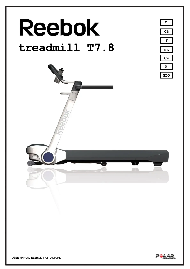 Page n°1 - Manuel utilisateur Reebok T7.8