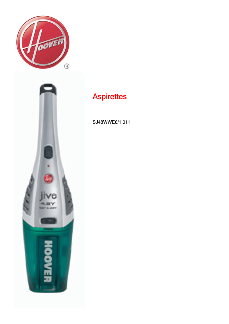 Page n°1 - Mode d'emploi Hoover Jive Wet&Dry