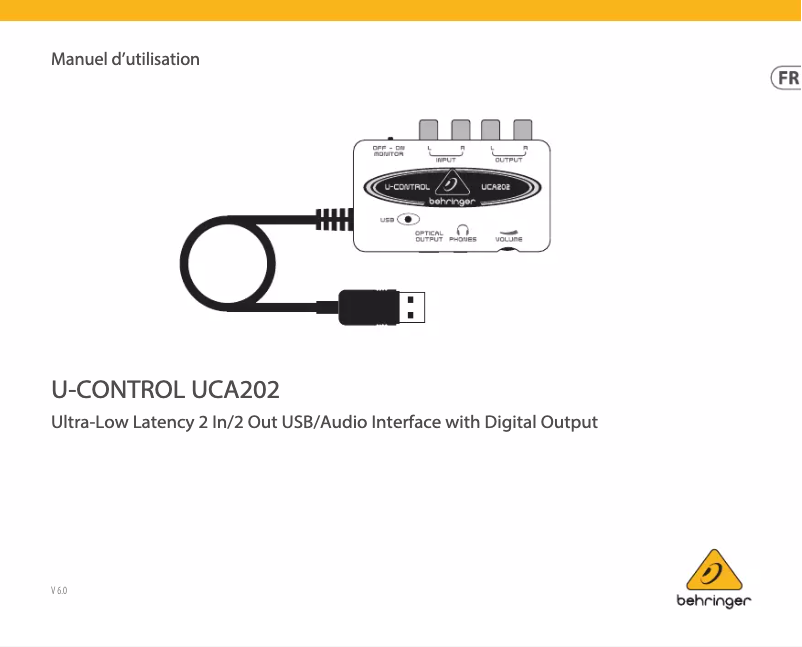 Image de la première page du manuel de l'appareil U-control UCA202