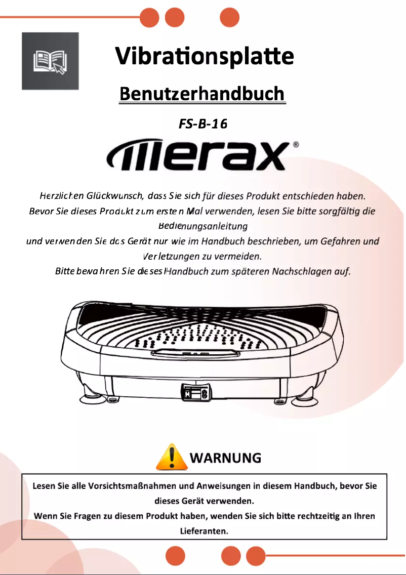Image de la première page du manuel de l'appareil FS-B-16