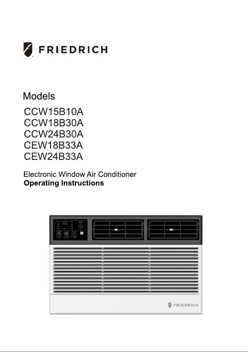 Página 1 del manual Guía de instalación Friedrich Chill Premier CEW18B33B