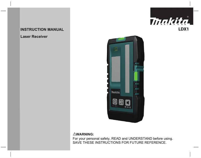 Page n°1 - Manuel utilisateur Makita LDX1