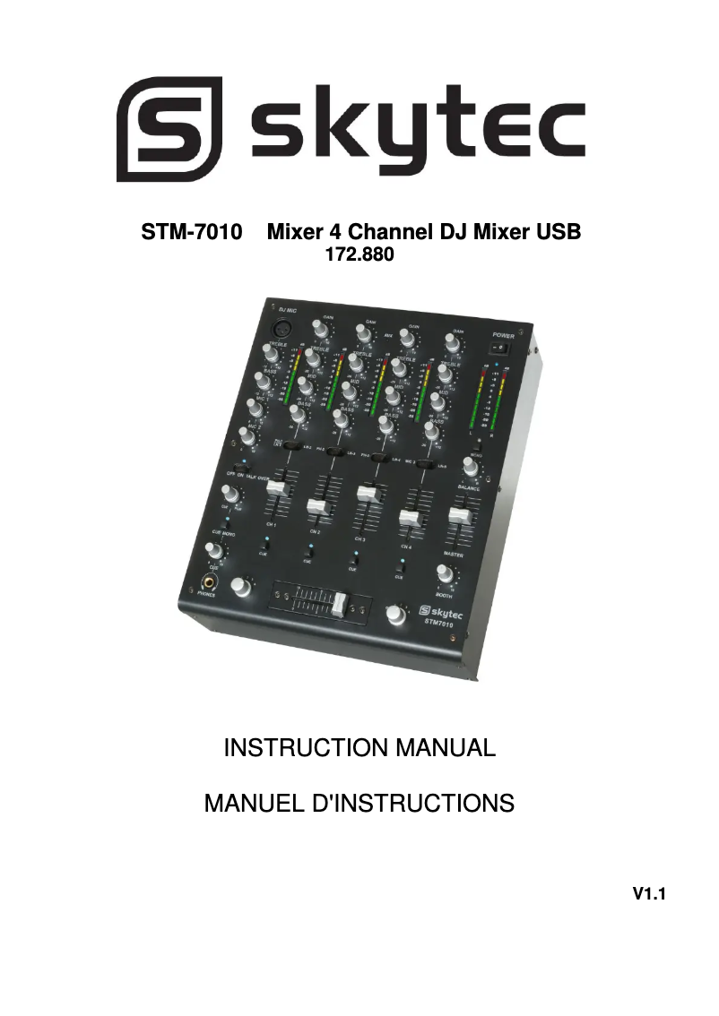 Page n°1 - Manuel utilisateur Skytec STM-7010