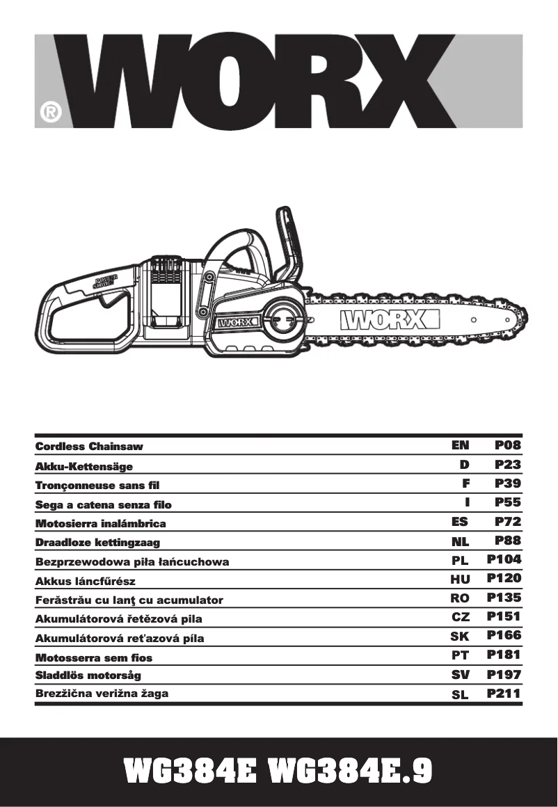 Page n°1 - Manuel utilisateur Worx WG384E