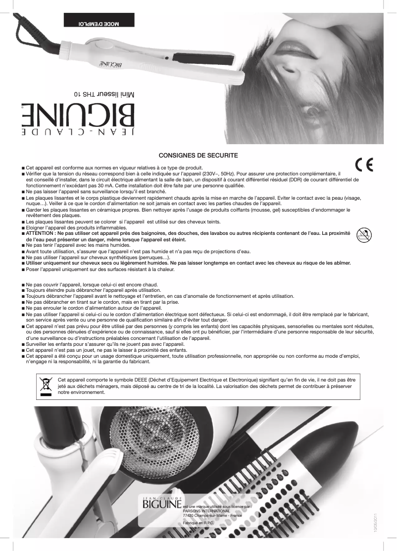 Page n°1 - Manuel utilisateur Jean-Claude Biguine THS 10