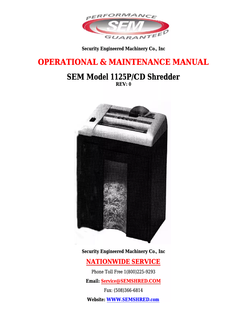 Page n°1 - Manuel utilisateur SEM 1125P/CD