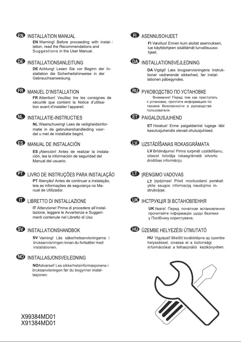 Page 1 de la notice Manuel utilisateur AEG X91384MD01