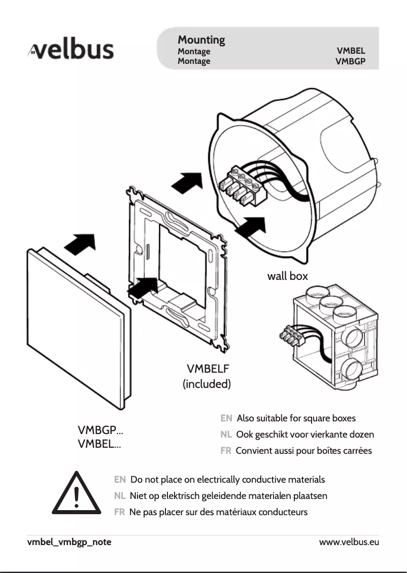 Page n°1 - Manuel utilisateur Velbus VMBGP1W