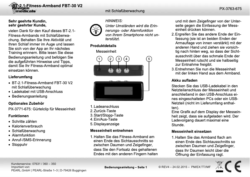 Image de la première page du manuel de l'appareil FBT-30 V2
