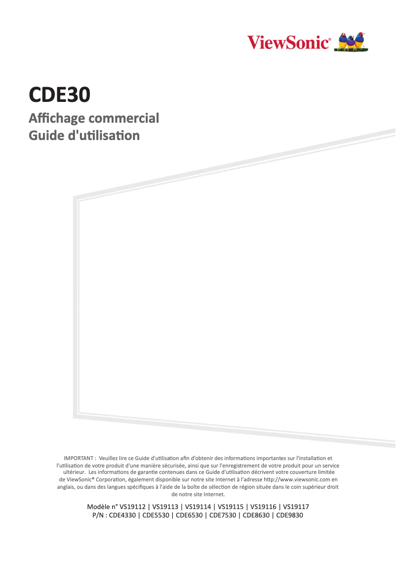 Image de la première page du manuel de l'appareil CDE9830