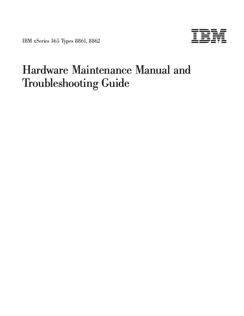 Page n°1 - Manuel utilisateur IBM xSeries 365