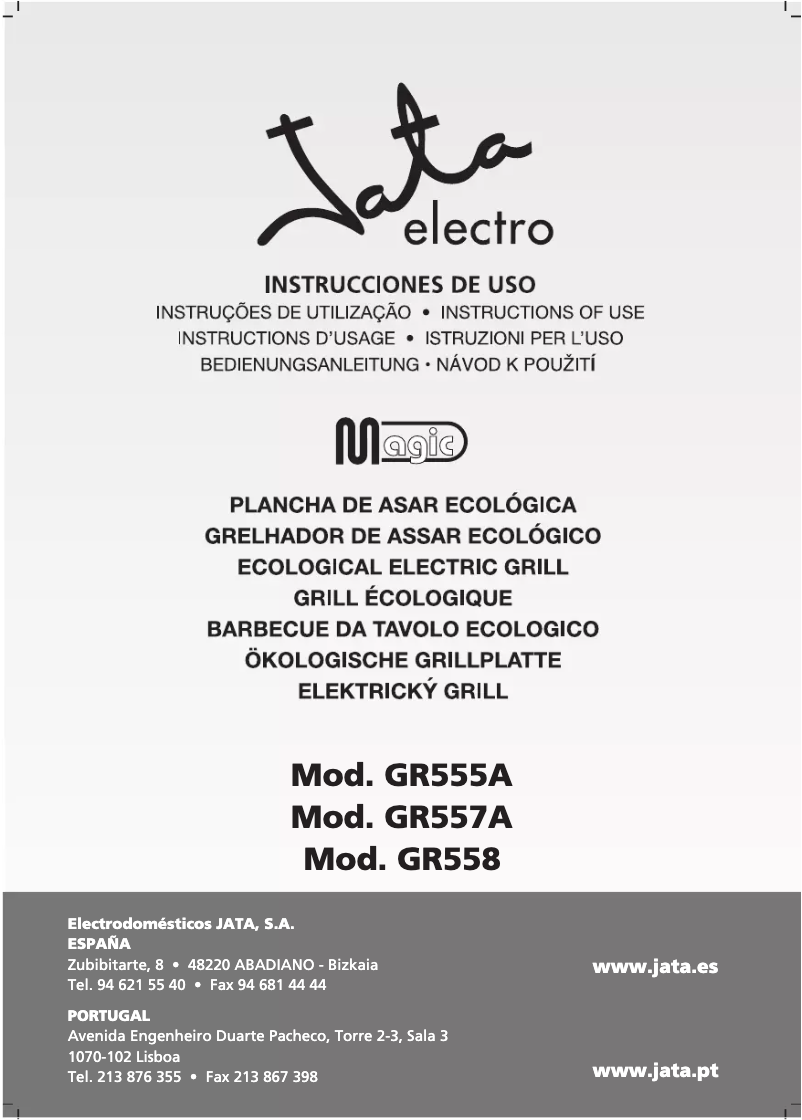 Page n°1 - Manuel utilisateur Jata GR558