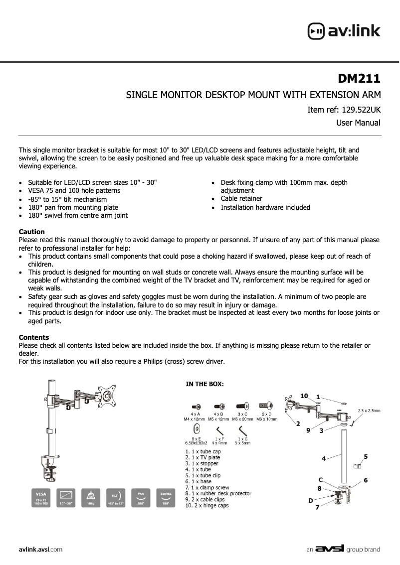 Page 1 de la notice Manuel utilisateur AV:link DM211