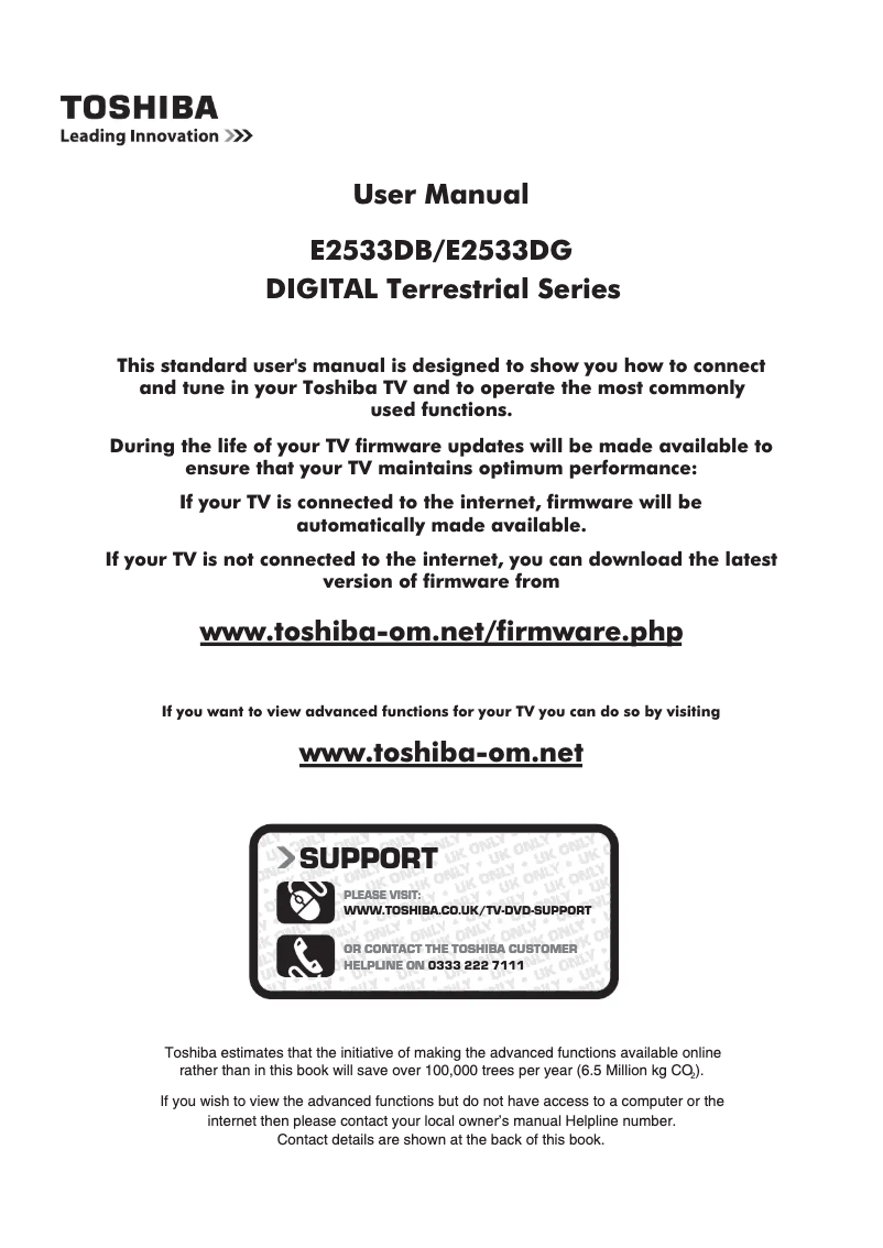 Image de la première page du manuel de l'appareil 32E2533DB