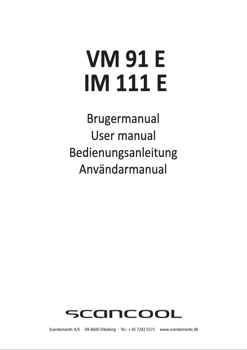 Page n°1 - Manuel utilisateur Scancool VM 91 E
