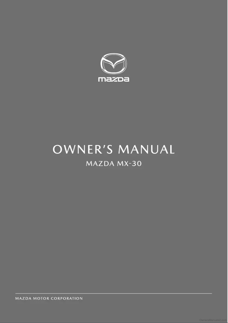 Page 1 de la notice Manuel utilisateur Mazda MX-30 (2023)