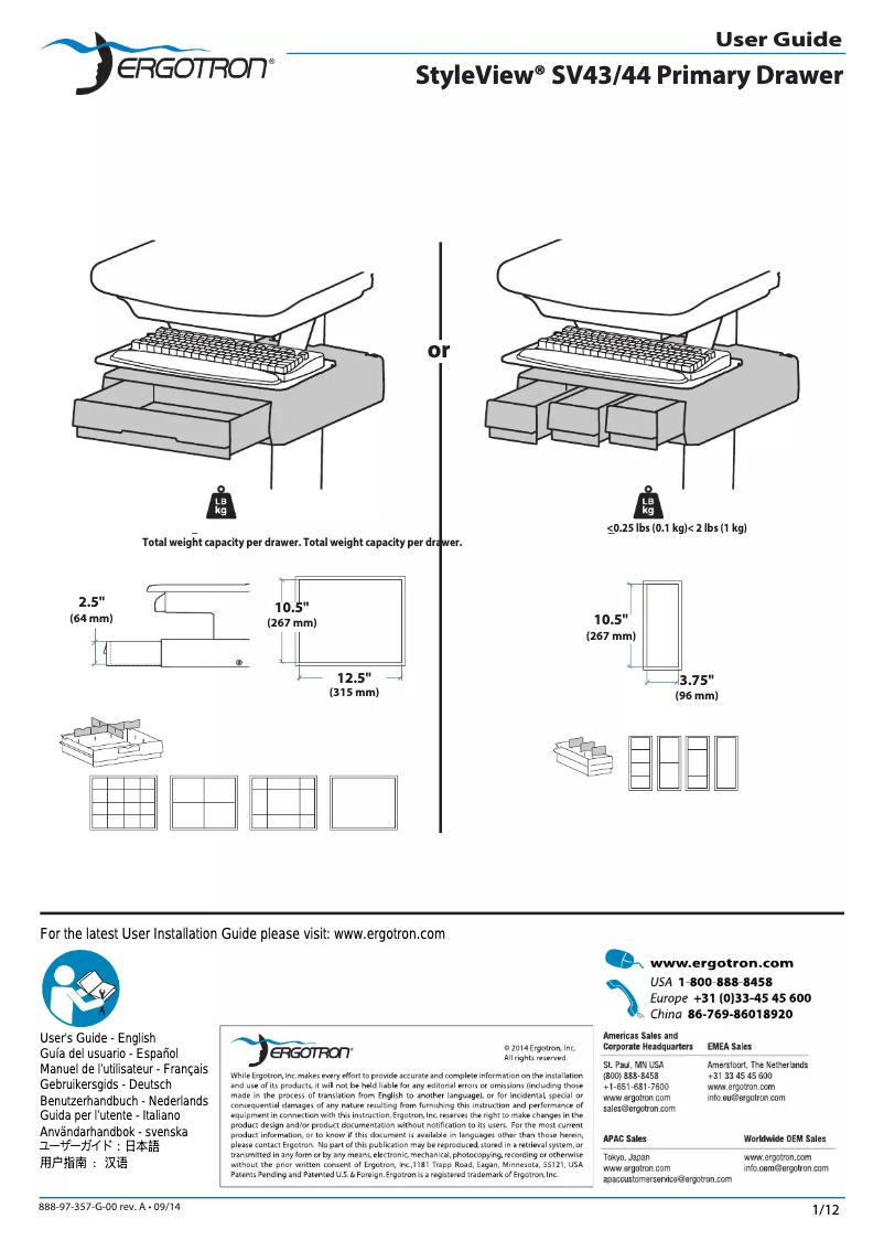 Page n°1 - Manuel utilisateur Ergotron 97-903