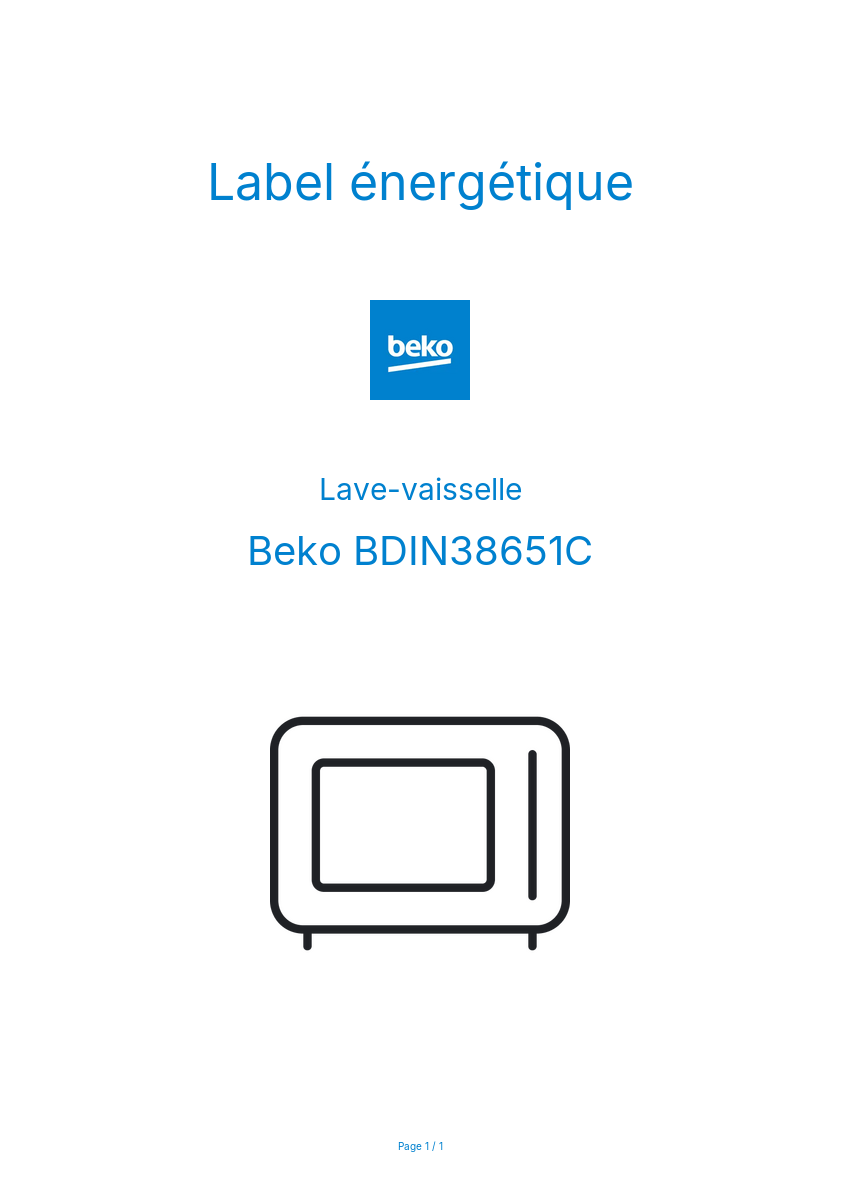 Image de la première page du manuel de l'appareil BDIN38651C