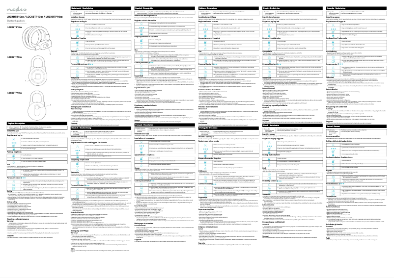 Page 1 de la notice Manuel utilisateur Nedis LOCKBTP10GY