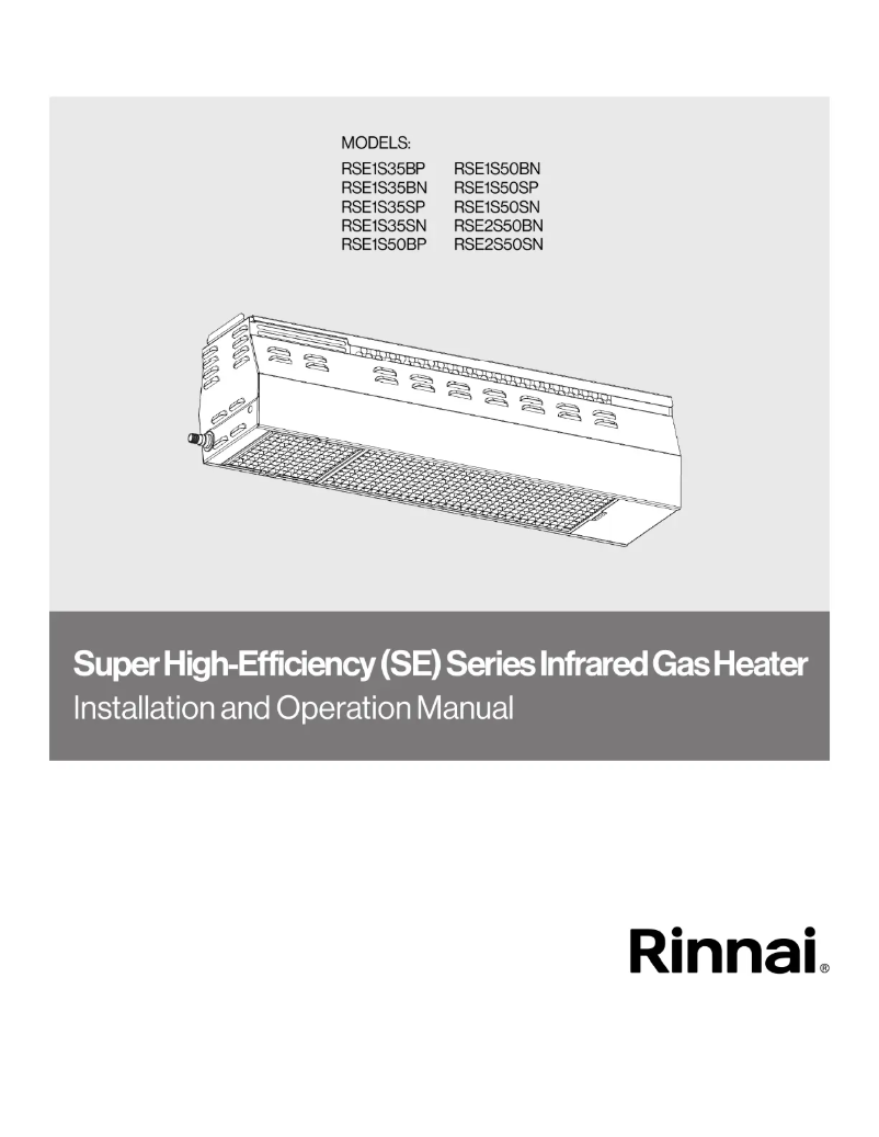 Page n°1 - Guide d'installation Rinnai RSE1S50BP
