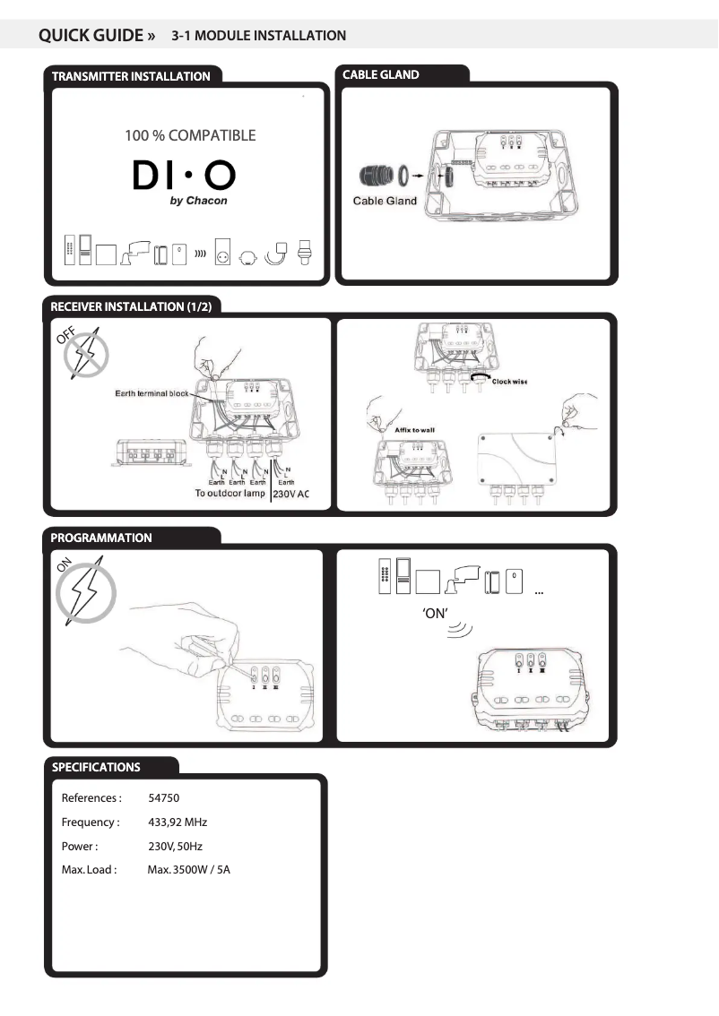 Page n°1 - Manuel utilisateur DiO 54750