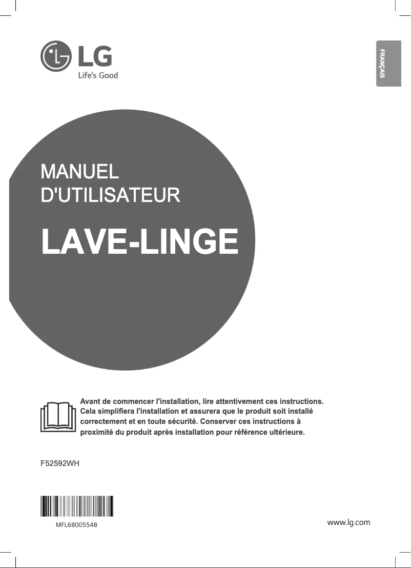 Page n°1 - Manuel utilisateur LG F52592WH