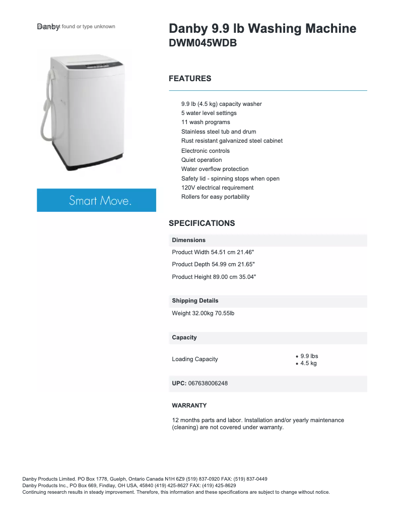 Imagen de la primera página del manual del dispositivo DWM045DB