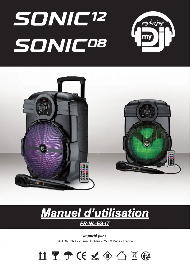Page 1 de la notice Manuel utilisateur MyDJ Sonic 08