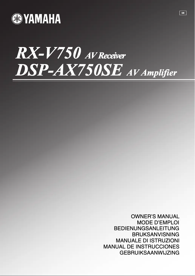 First page image of the manual for RX-V750