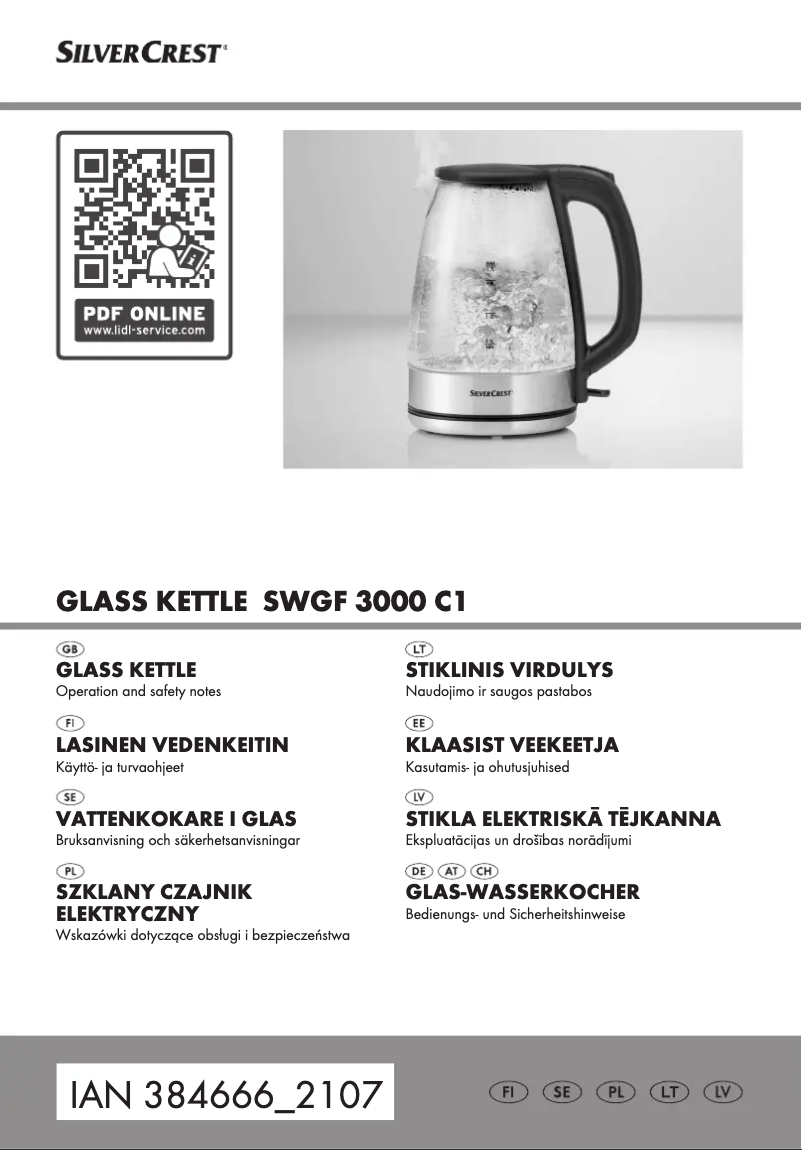 Page 1 de la notice Manuel utilisateur SilverCrest SWGF 3000 C1