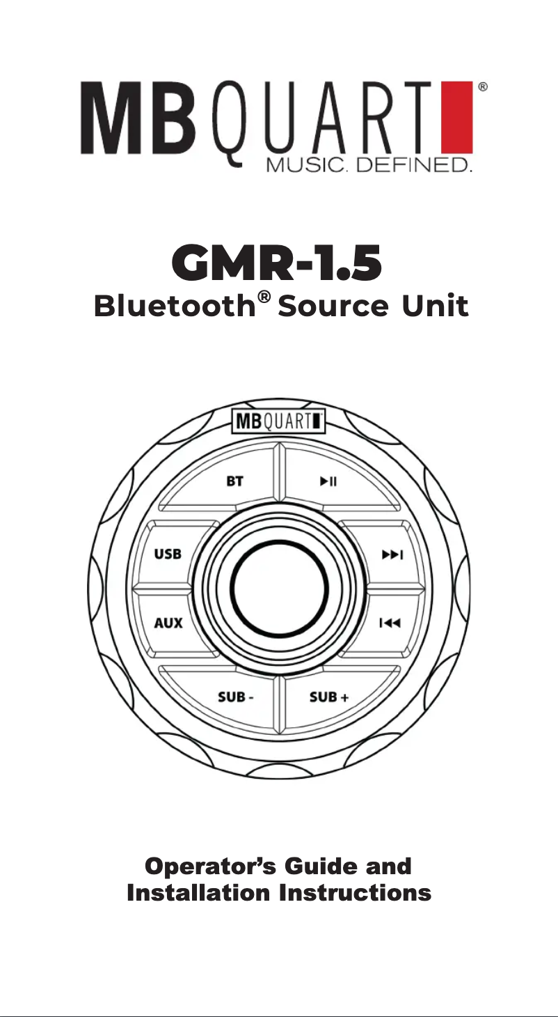 Image de la première page du manuel de l'appareil GMR1.5