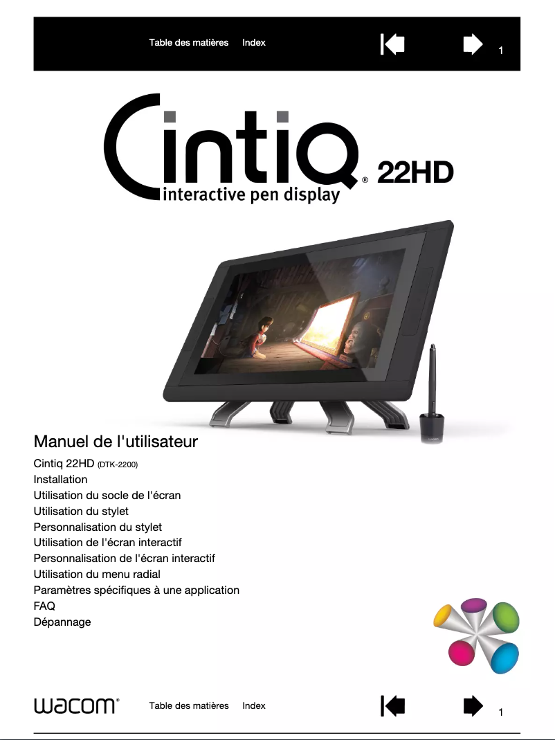 Image de la première page du manuel de l'appareil Cintiq 22HD
