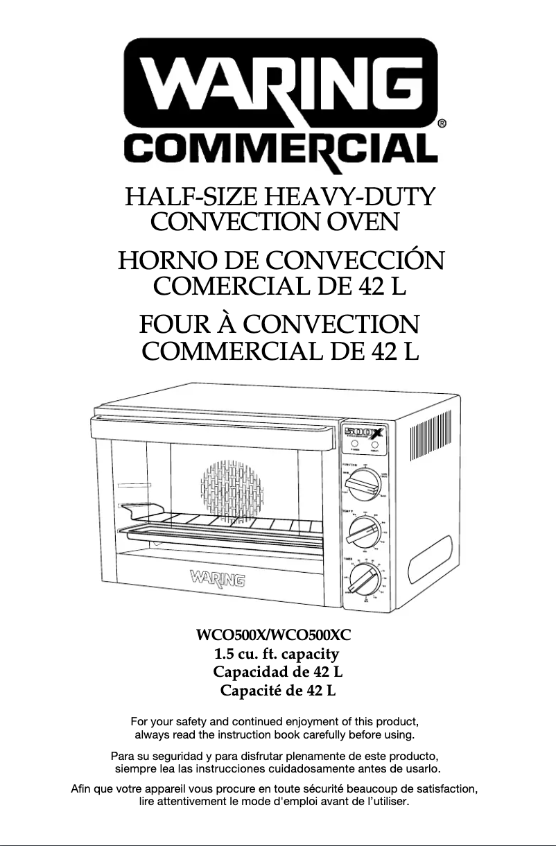 Página 1 del manual Instrucciones / montaje Waring Commercial WCO500X