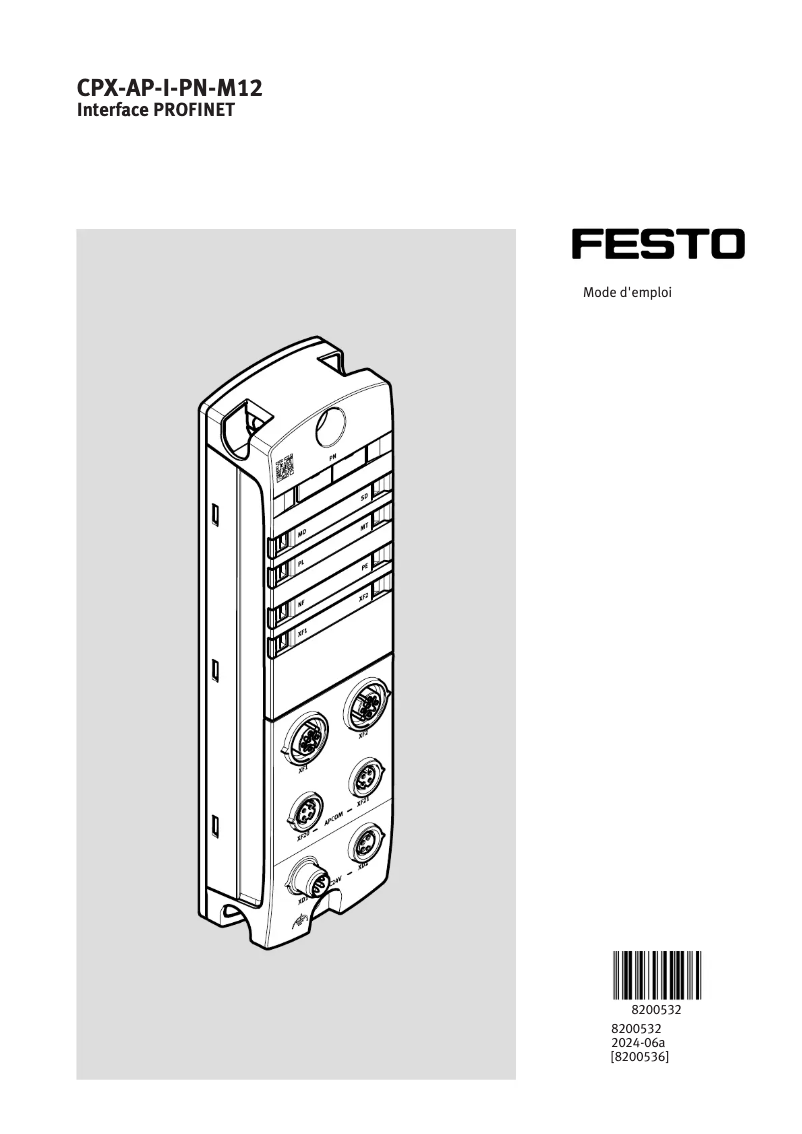 Page 1 de la notice Manuel utilisateur Festo CPX-AP-I-PN-M12