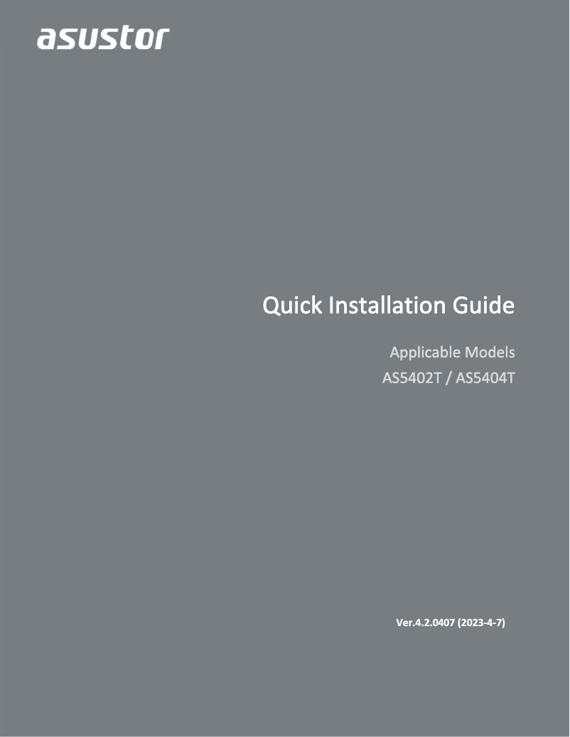 Image de la première page du manuel de l'appareil AS5402T