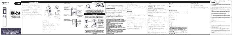 Image de la première page du manuel de l'appareil REC-854