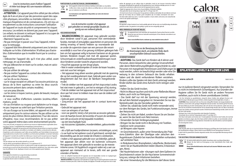 Page 1 de la notice Manuel utilisateur Calor for elite flower love EP2832C0