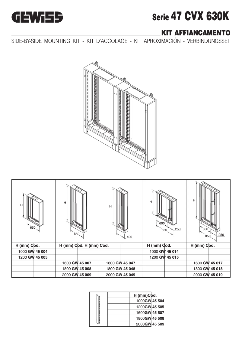 Page 1 de la notice Manuel utilisateur Gewiss GW45505
