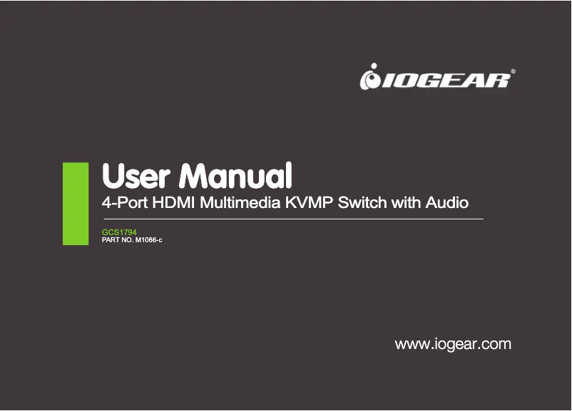 Page n°1 - Manuel utilisateur iogear GCS1794