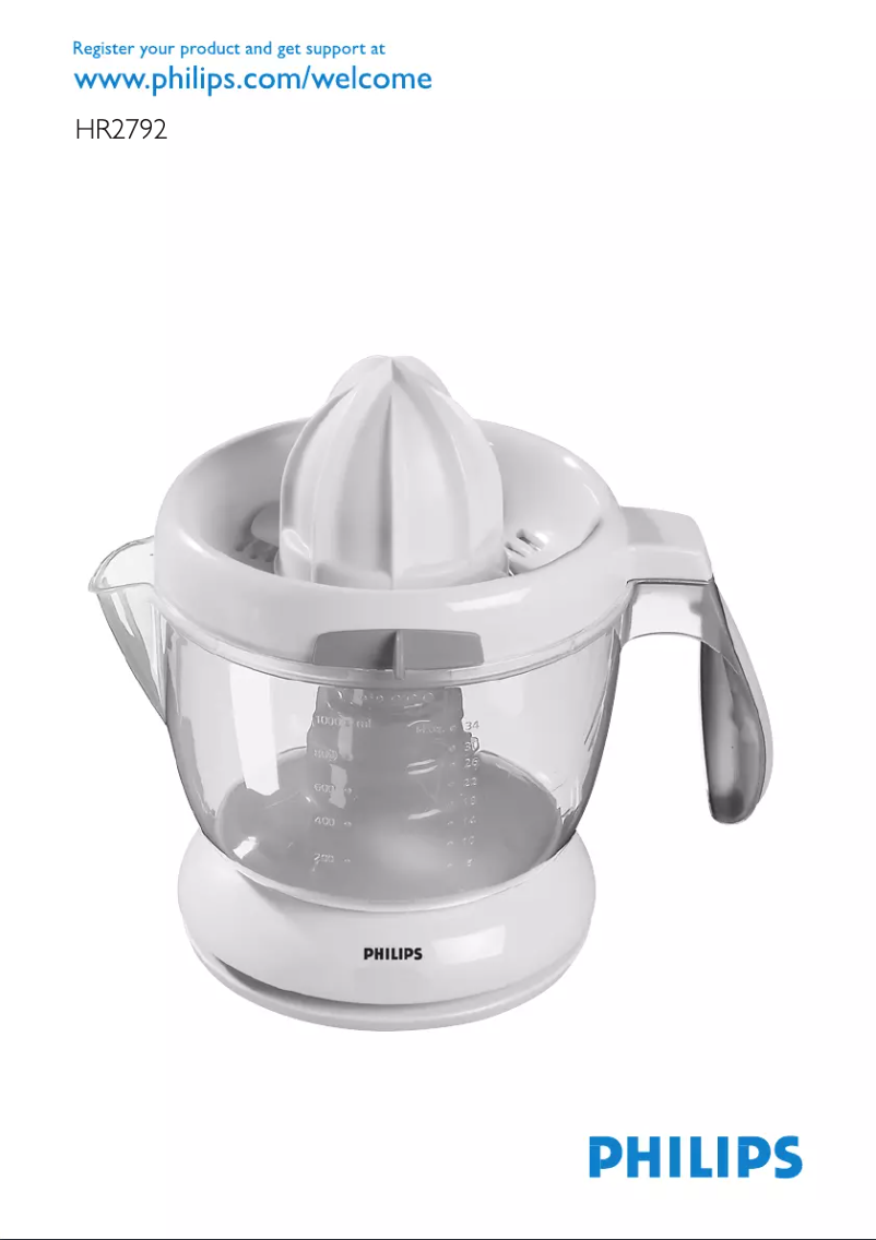 Imagen de la primera página del manual del dispositivo HR2792