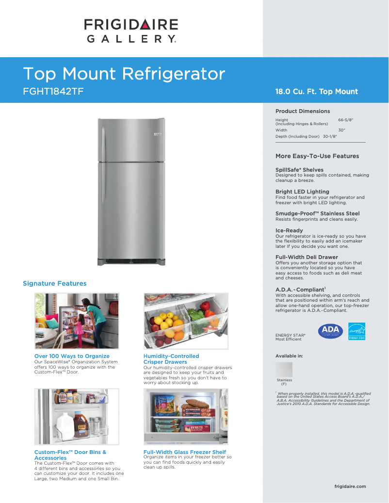 Image de la première page du manuel de l'appareil FGHT1842T