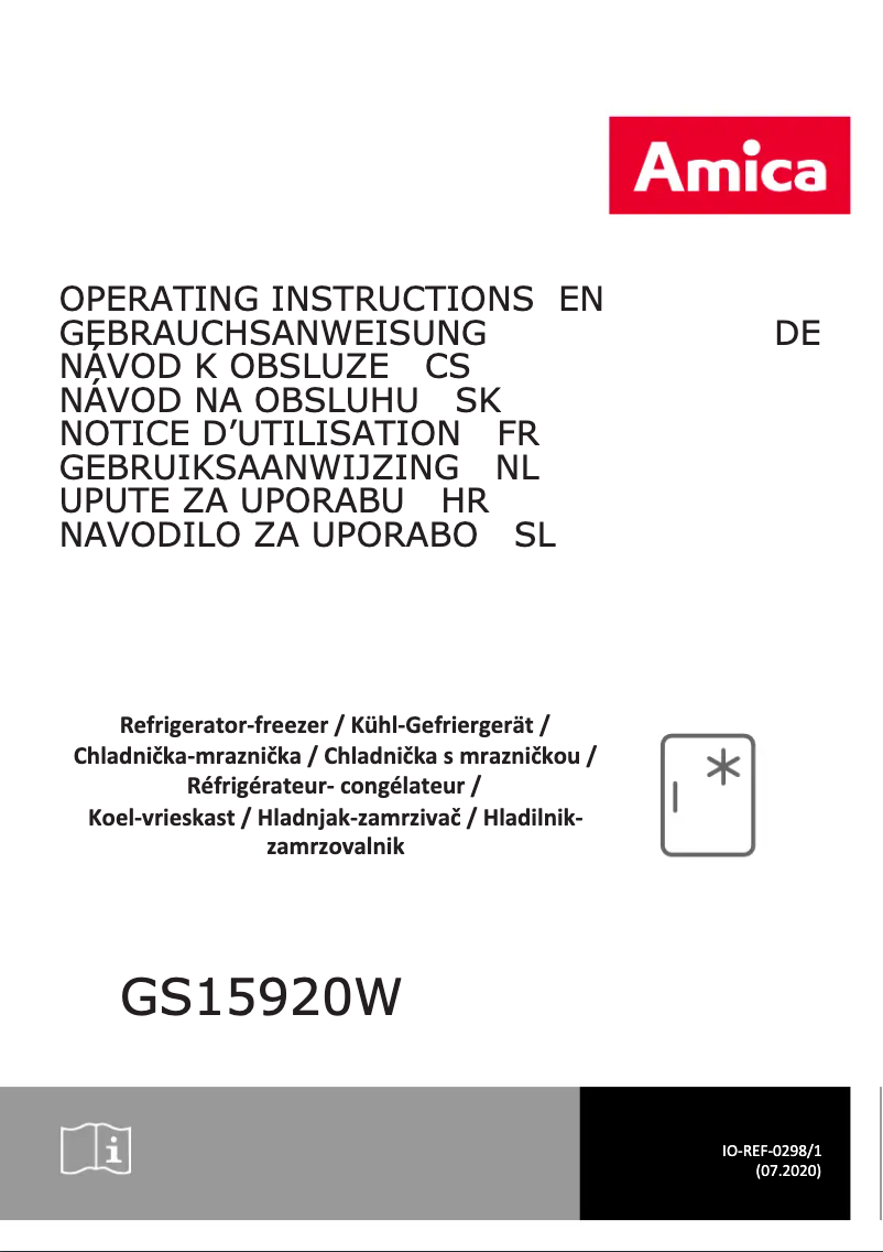 Page n°1 - Manuel utilisateur Amica GS 15920 W