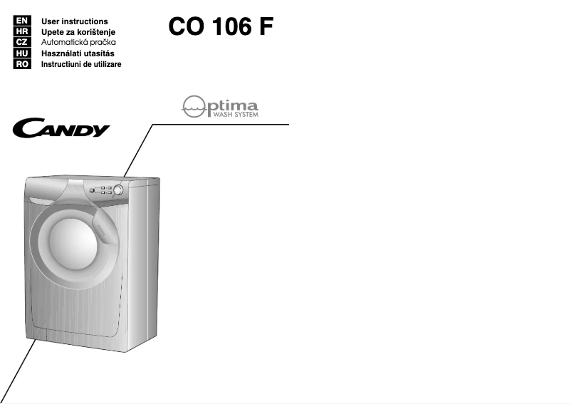 Page n°1 - Manuel utilisateur Candy CO 106F/L1-S